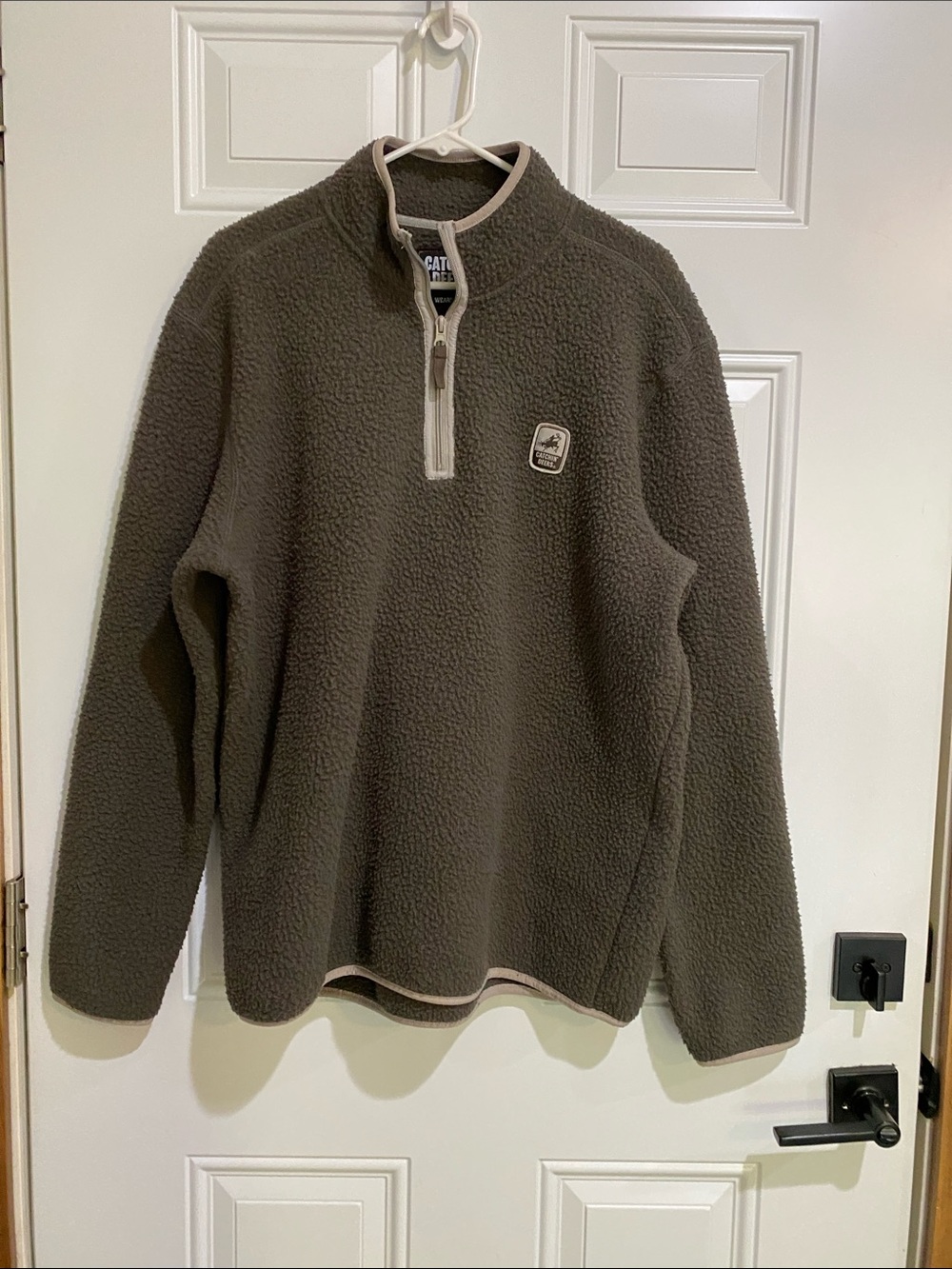 Sherpa Quarter-Zip Pullover with Cream Trim